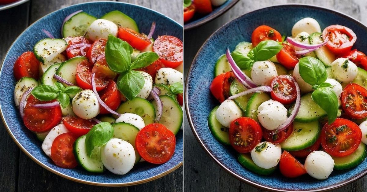 Fresh Cucumber Caprese Salad recipe photo
