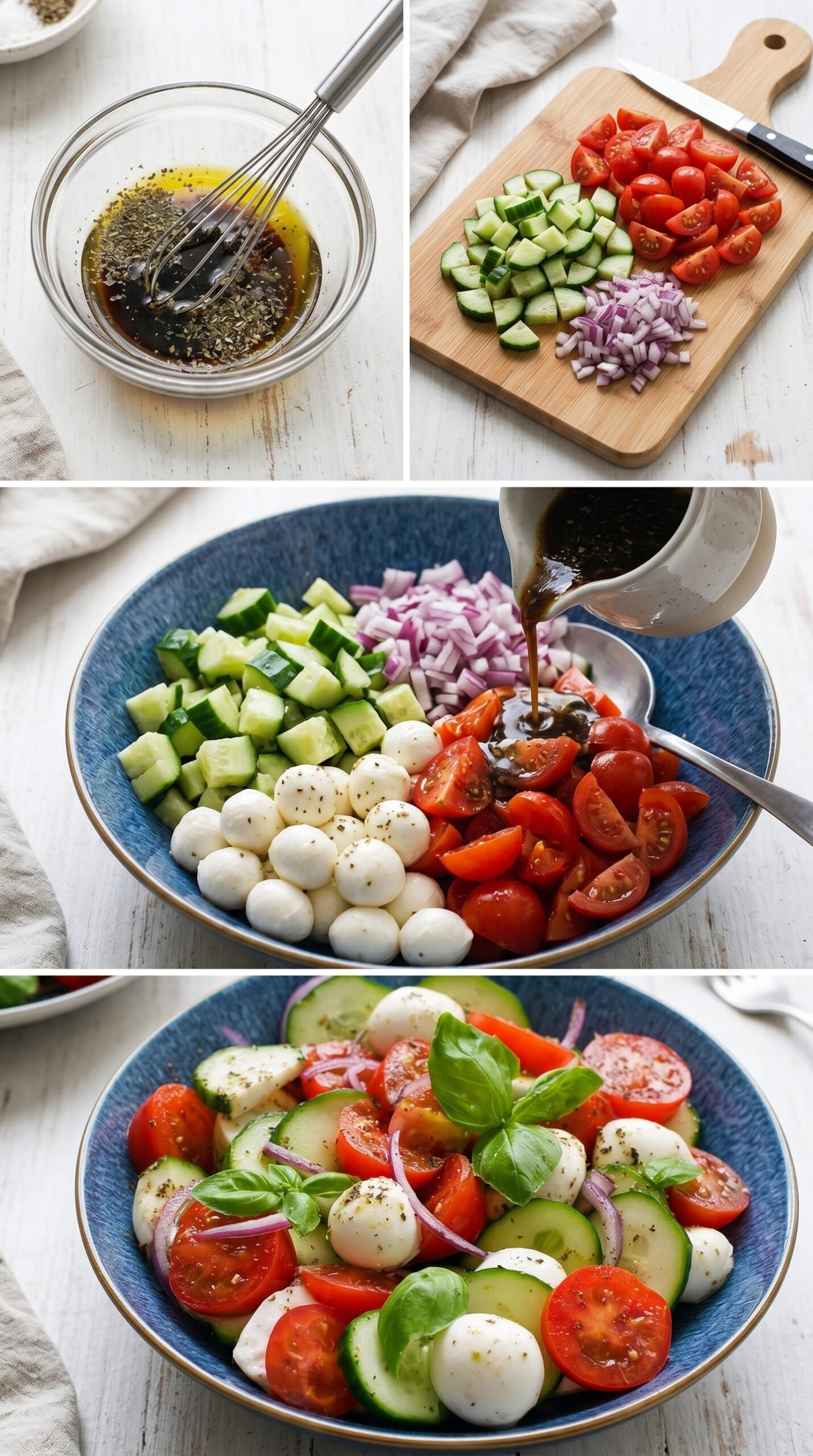Fresh Cucumber Caprese Salad recipe instructions