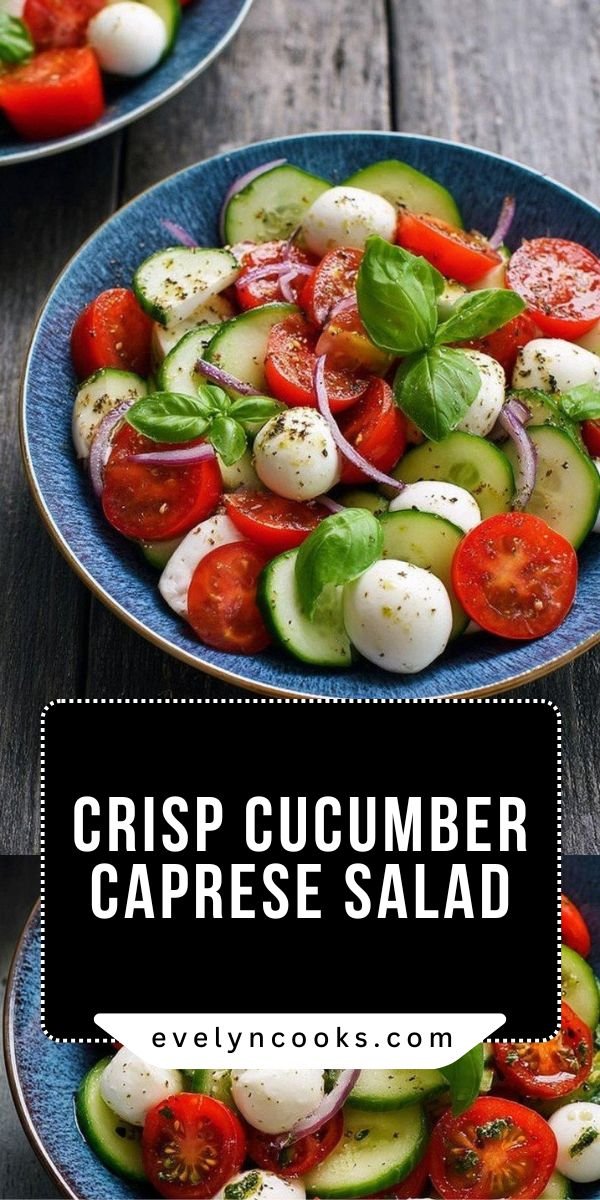 Fresh Cucumber Caprese Salad save this recipe