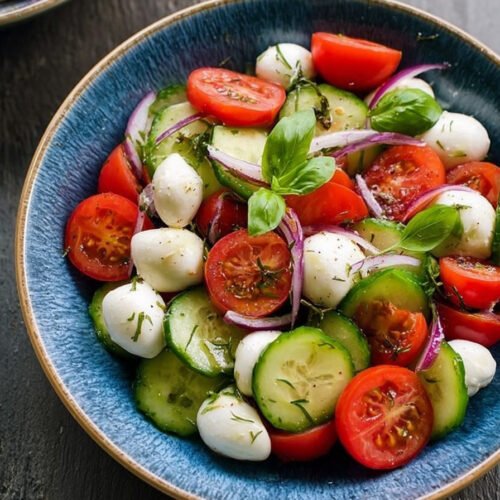 Fresh Cucumber Caprese Salad extra recipe photo