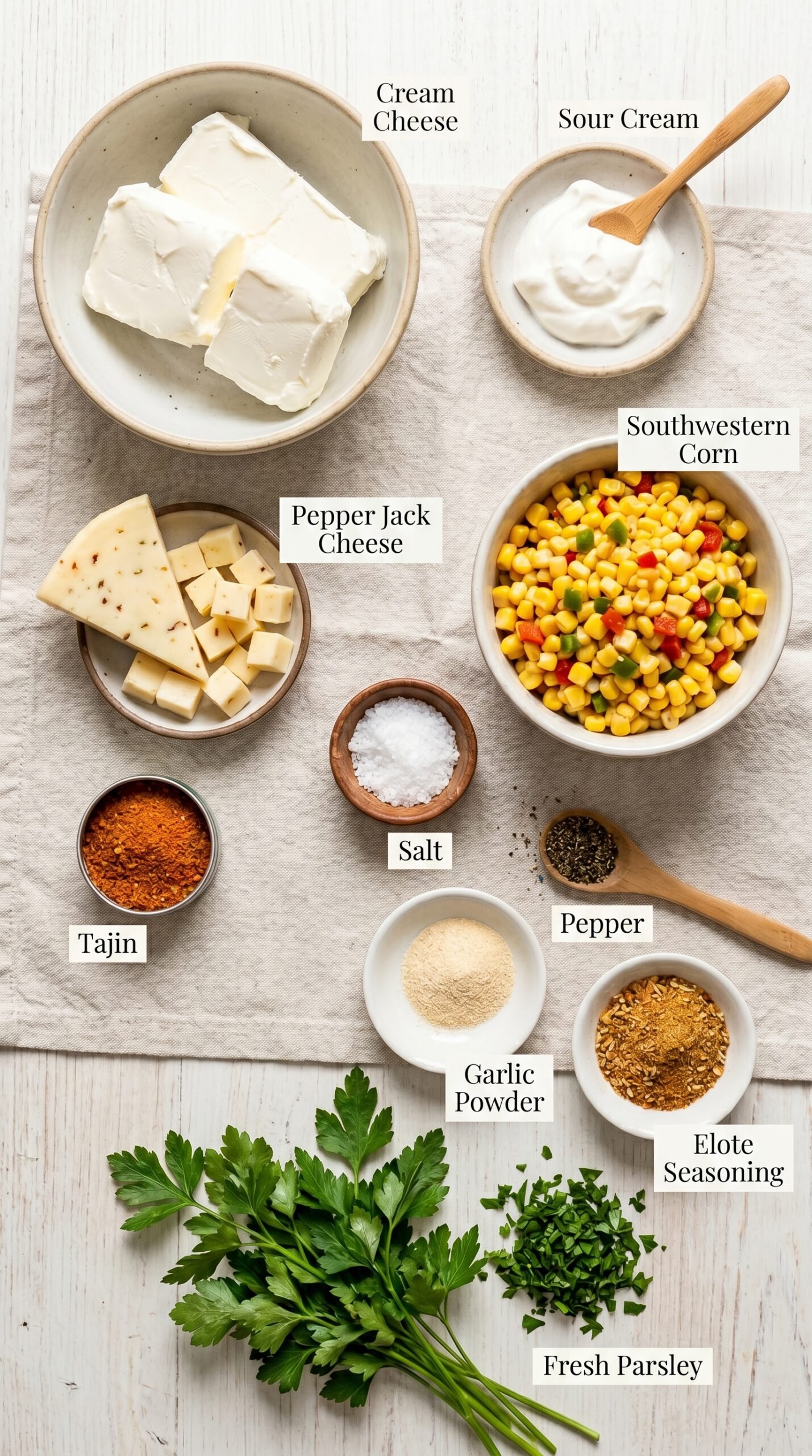 Crockpot Street Corn Dip for Creamy, Cheesy Snacking recipe ingredients
