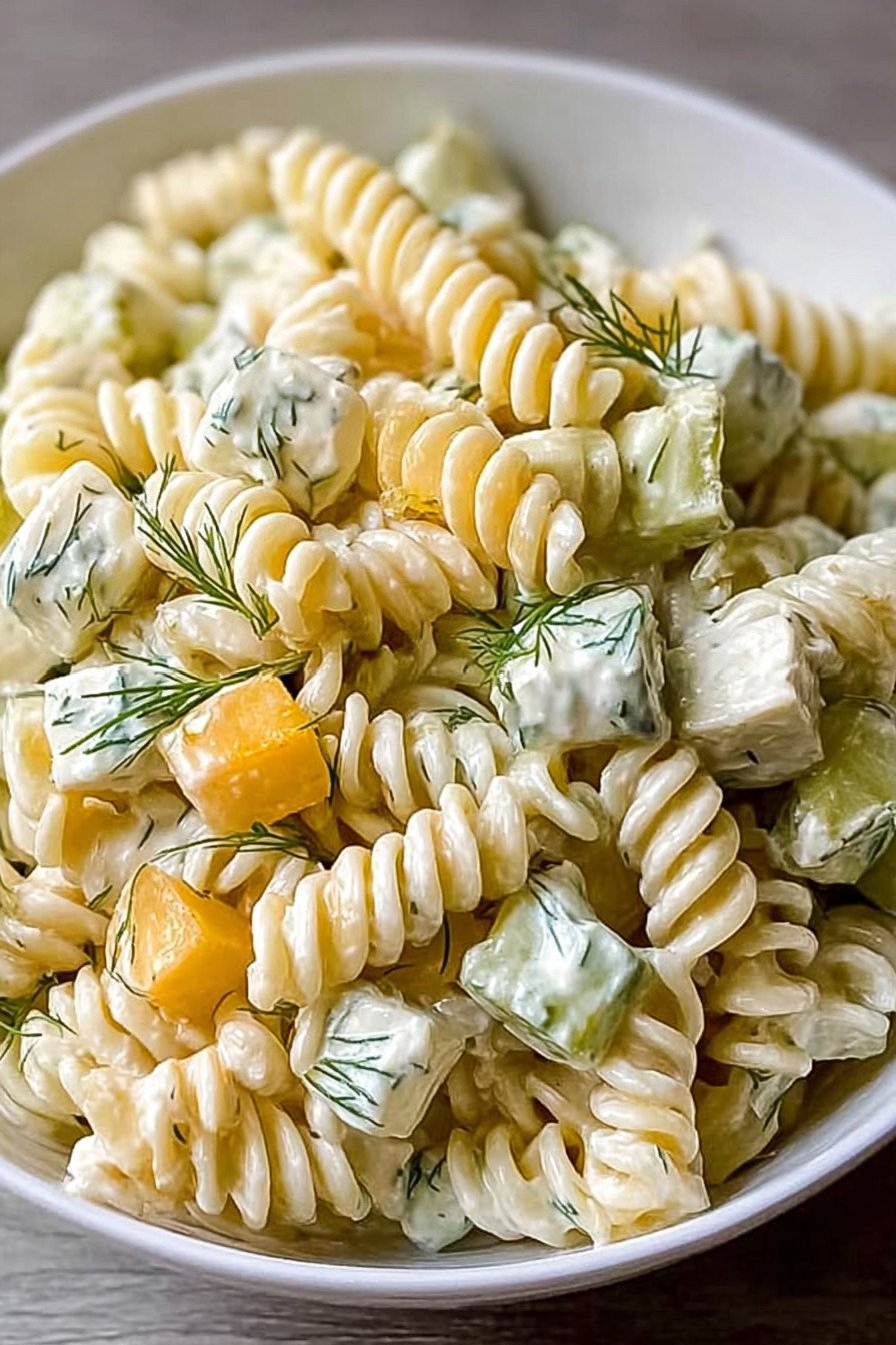 Irresistible Simple Dill Pickle Pasta Salad for Summer Fun final result