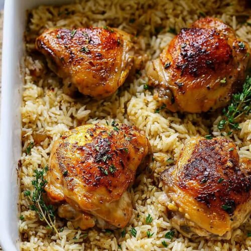 Oven Baked Chicken and Rice With Tender Thighs and Seasoned Rice extra recipe photo
