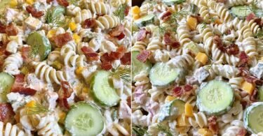 Dill Pickle Bacon Ranch Pasta Salad recipe photo