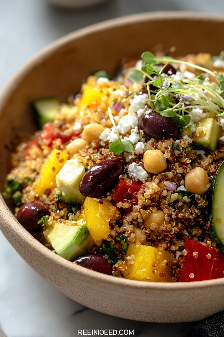 High-Protein Mediterranean Quinoa Salad recipe tips