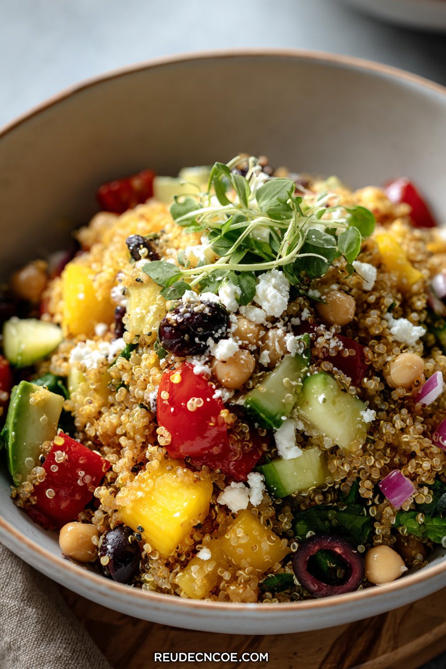 High-Protein Mediterranean Quinoa Salad final result