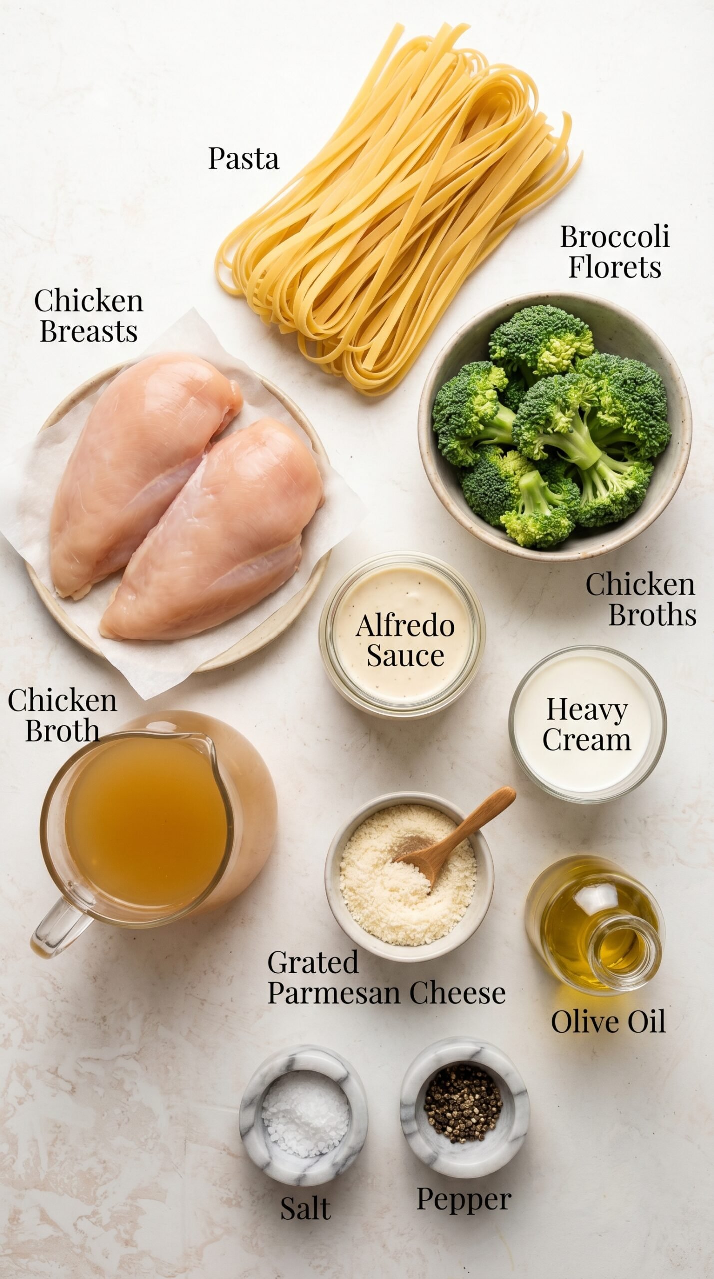 One Pot Chicken Broccoli Alfredo (Easy & Creamy) recipe ingredients