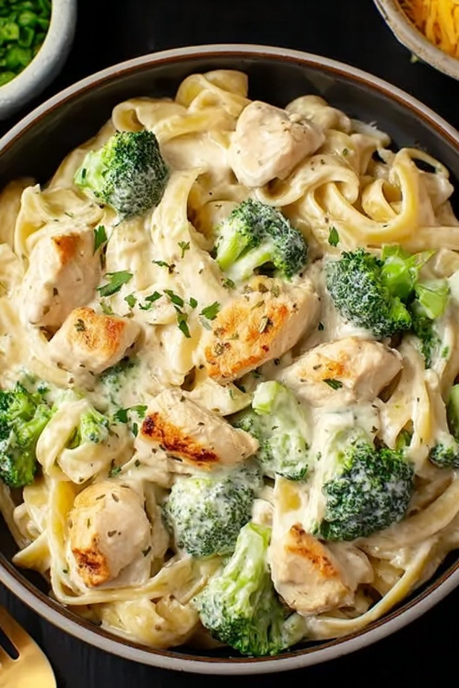 One Pot Chicken Broccoli Alfredo (Easy & Creamy) final result